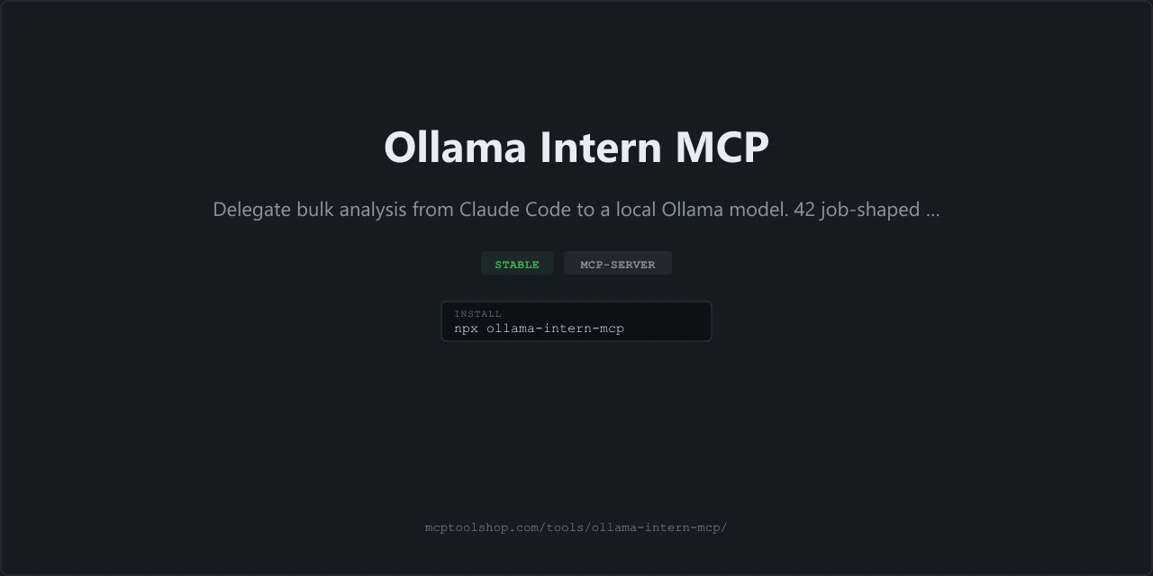Ollama Intern MCP screenshot