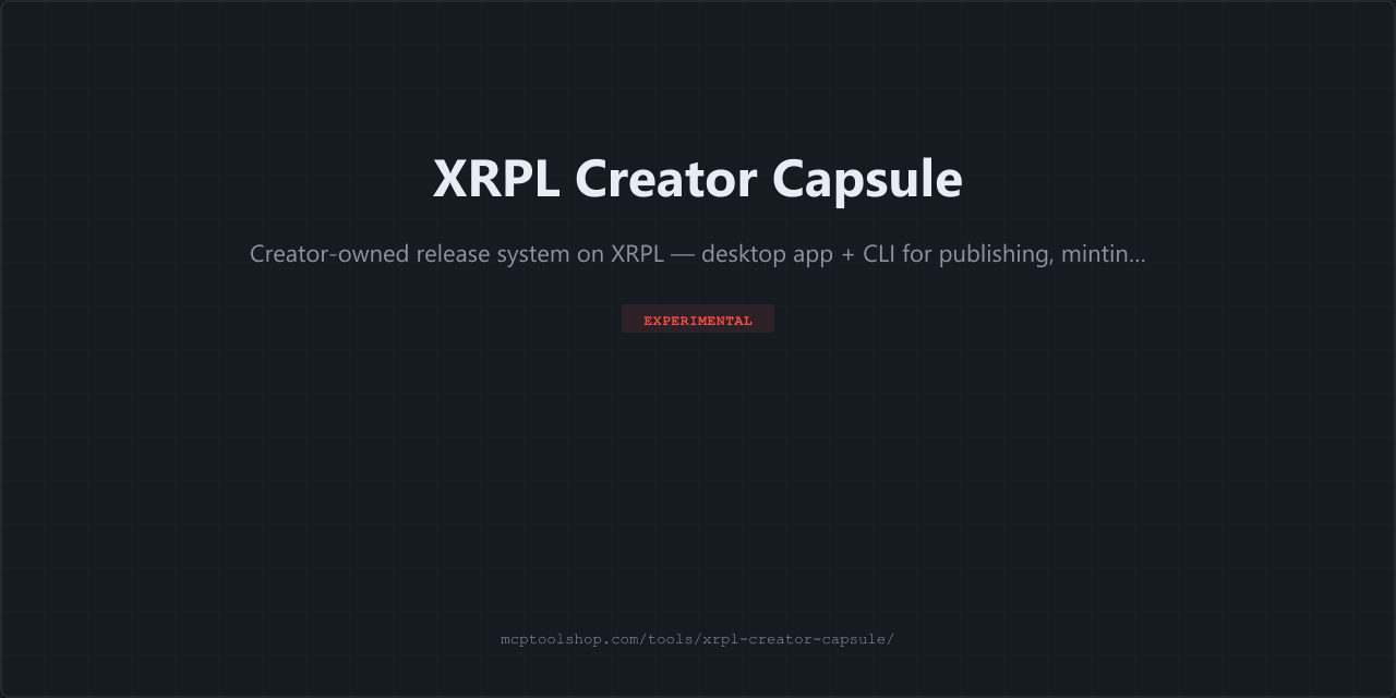 XRPL Creator Capsule screenshot